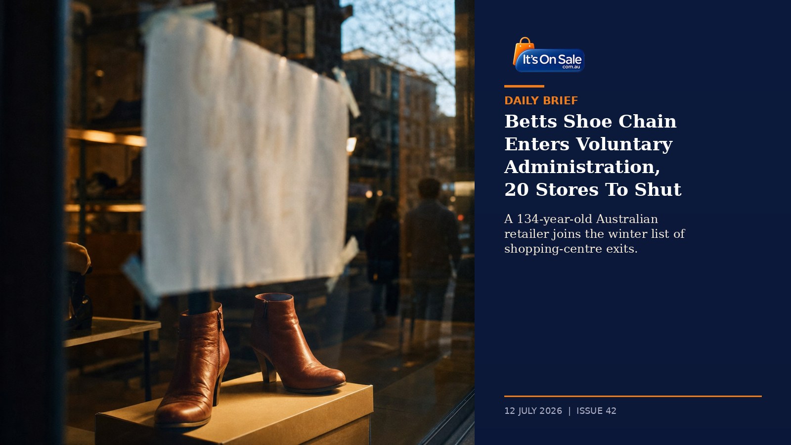 Editorial hero, Betts shoe chain administration